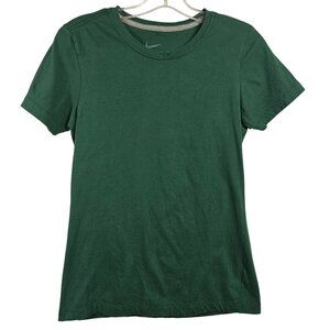 Womens Basic Casual Athleisure Soft Solid Green Slim Fit Crewneck Tee NIKE LG